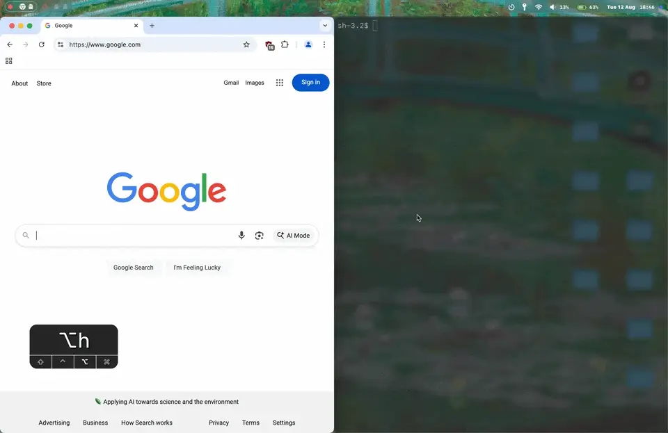 Rift arranging and resizing windows on a macOS desktop